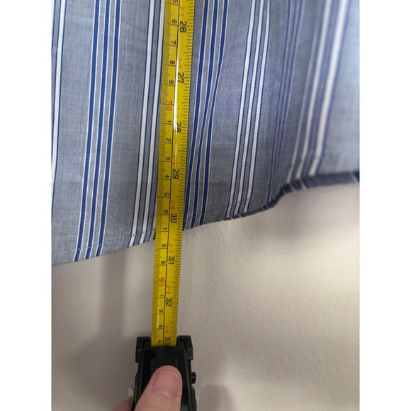 Tasso Elia Blue White Stripe Dress Shirt Mens Large L Button Down Cotton - Picture 4 of 6